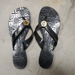 Black Tory Burch Jelly Thongs